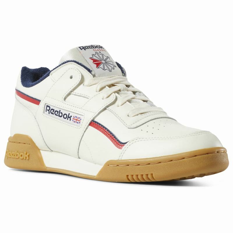 Tenisi Reebok Workout Plus Barbati Albi/Bleumarin/Rosii Romania UC5300IA